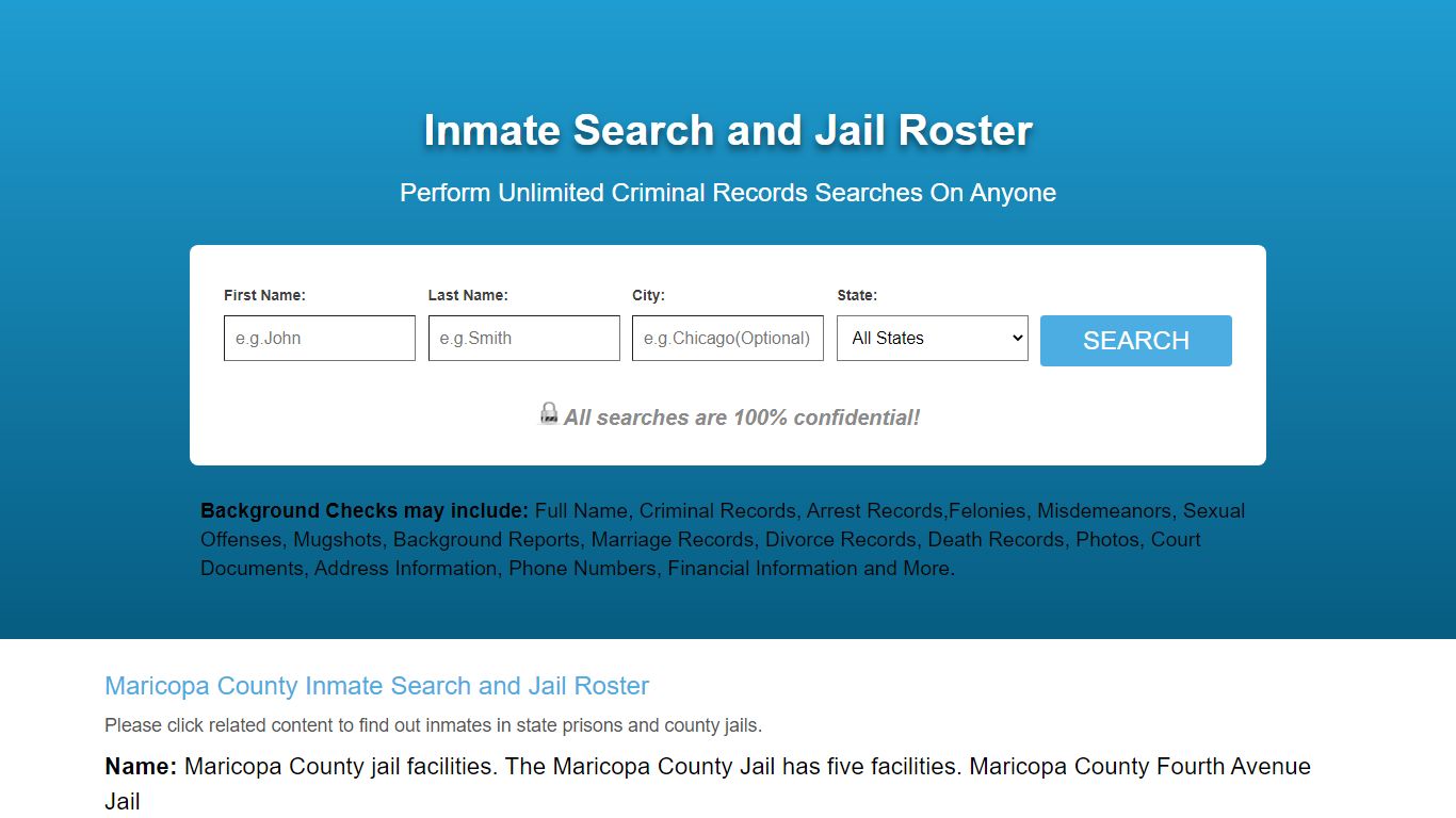 Maricopa County Inmate Search and Jail Roster